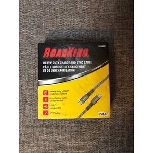 RoadKing Heavy Duty USB-C Charge and Sync Cable Reflective 6 Foot RK06339